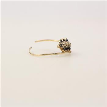 10k Gold Diamond Navy Blue Stone Ring