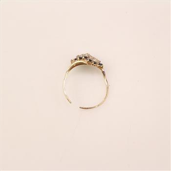 10k Gold Diamond Navy Blue Stone Ring