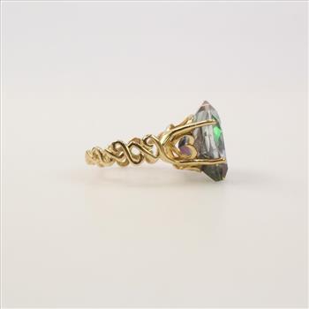 10k Gold Iridescent Stone Ring