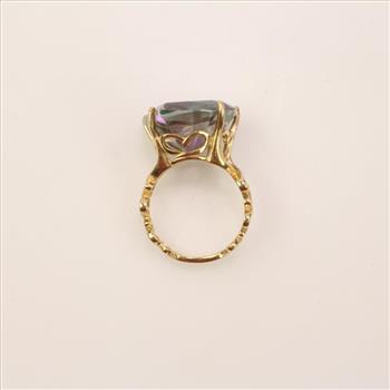 10k Gold Iridescent Stone Ring