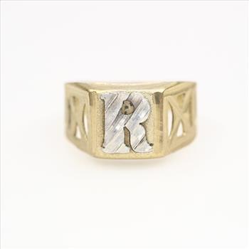 10k Gold Letter R Ring