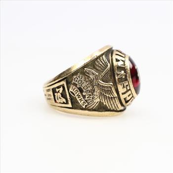 10k Gold Red Stone Class Ring
