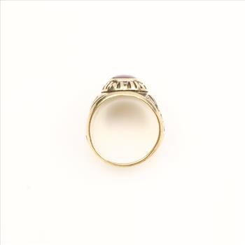 10k Gold Red Stone Class Ring