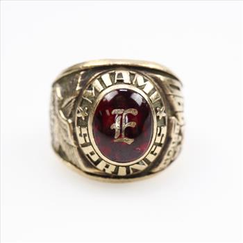 10k Gold Red Stone Class Ring