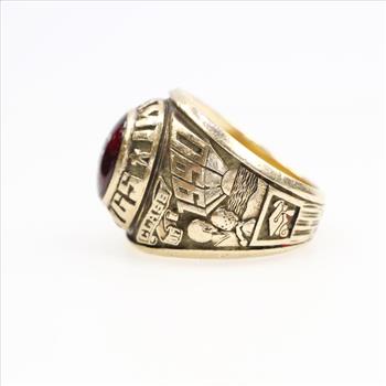 10k Gold Red Stone Class Ring