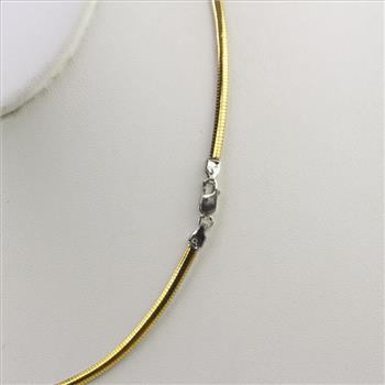 10k Gold Two Tone Reversible Omega Necklace