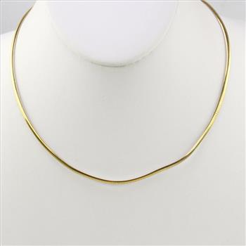 10k Gold Two Tone Reversible Omega Necklace