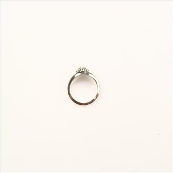 10k White Gold Light Green Stone Class Ring