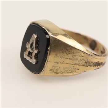 10kt GF Black Stone Signet Ring