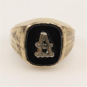 10kt GF Black Stone Signet Ring