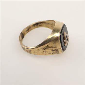 10kt GF Black Stone Signet Ring