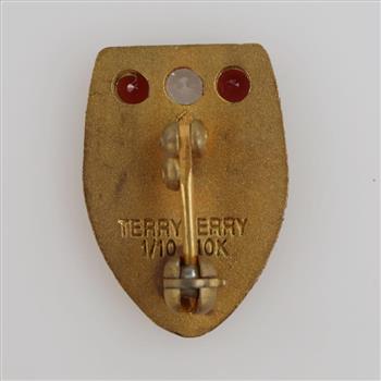 10kt GF Clear & Red Stone Lapel Pin