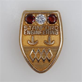 10kt GF Clear & Red Stone Lapel Pin