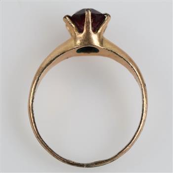 10kt GF Dark Red Stone Ring