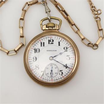 10kt GF Hamilton Watch Co Pocket Watch