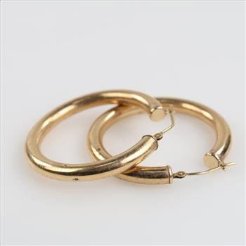10kt GF Hollow Hoop Earrings