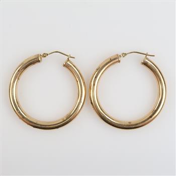 10kt GF Hollow Hoop Earrings