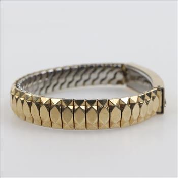 10kt GF Name Plate Clear Stone Bracelet