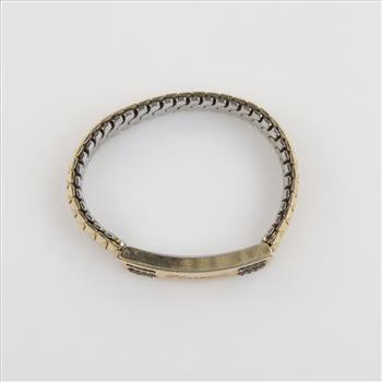 10kt GF Name Plate Clear Stone Bracelet