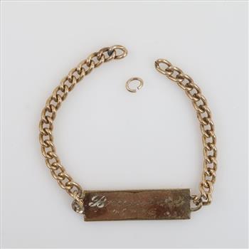 10kt GF Over Sterling Silver Name Plate Bracelet