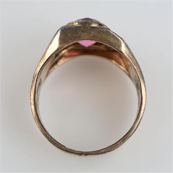 10kt GF Pink And Clear Stone Ring