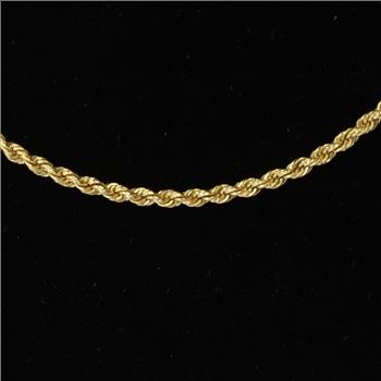 10kt Gold 2g Rope Chain Necklace