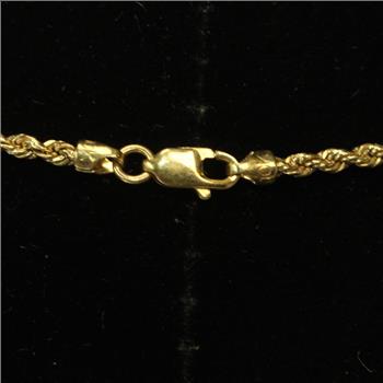 10kt Gold 2g Rope Chain Necklace
