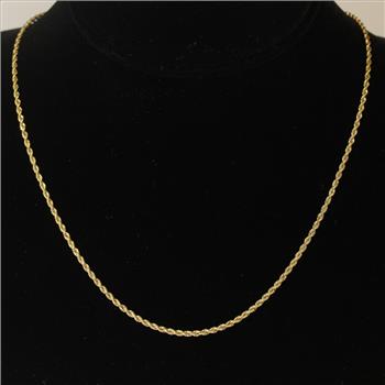 10kt Gold 2g Rope Chain Necklace