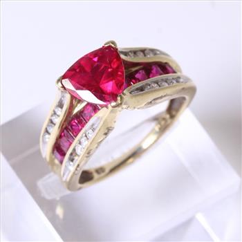 10kt Gold 5g Ruby And Diamond Leer Gem Ltd. Ring