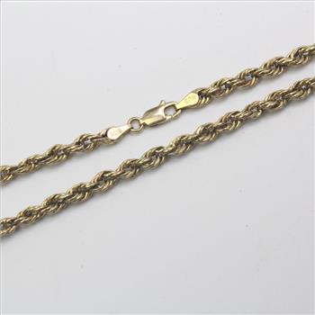 10kt Gold 8.4g Rope Chain Necklace