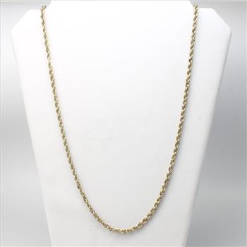 10kt Gold 8.4g Rope Chain Necklace