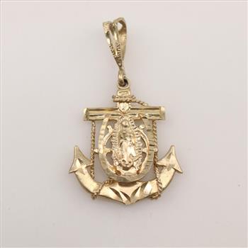 10kt Gold Anchor Pendant