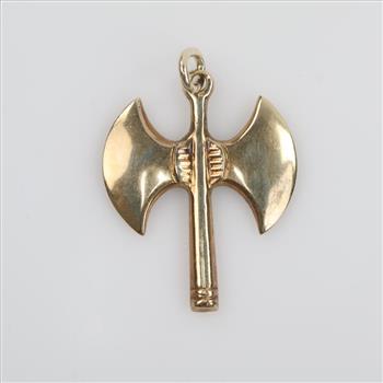 10kt Gold Axe Pendant
