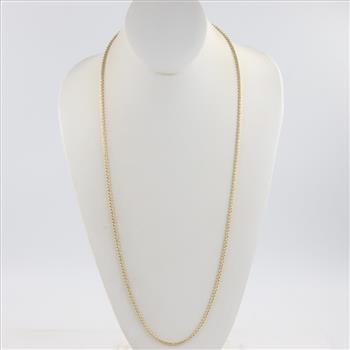 10kt Gold Beaded Chain Necklace