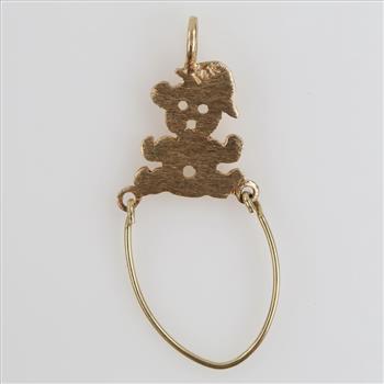 10kt Gold Bear Charm Holder Pendant
