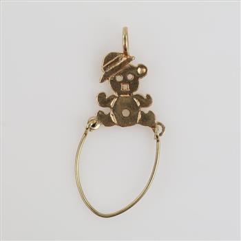 10kt Gold Bear Charm Holder Pendant