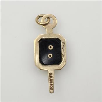 10kt Gold Black Onyx Key Pendant