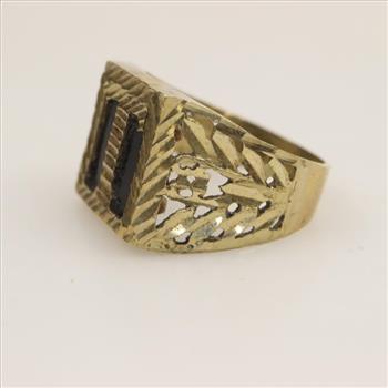 10kt Gold Black Onyx Signet Ring