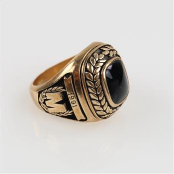 10kt Gold Black Onyx Signet Ring