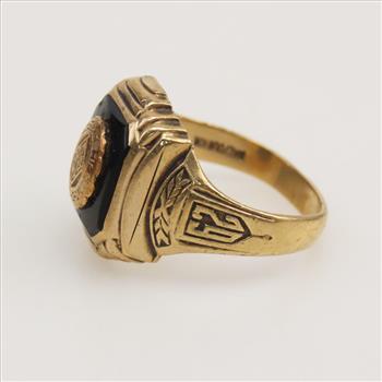 10kt Gold Black Stone Class Ring