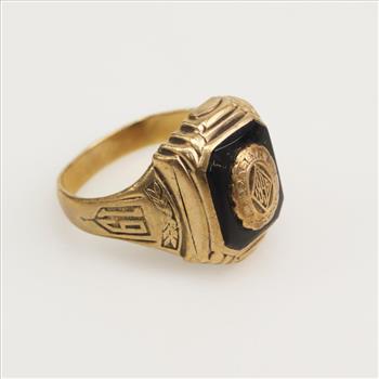 10kt Gold Black Stone Class Ring