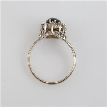 10kt Gold Black Stone Diamond Accent Ring