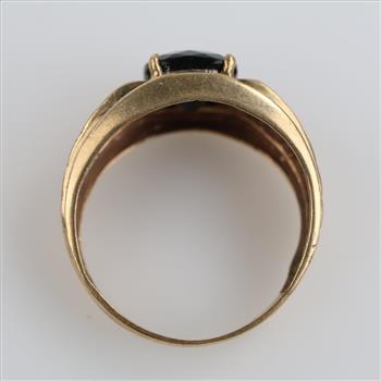 10kt Gold Black Stone Diamond Ring