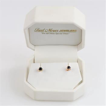 10kt Gold Black Stone Earrings