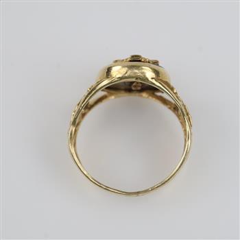 10kt Gold Black Stone Religious Ring