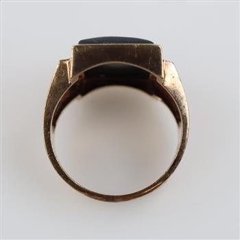 10kt Gold Black Stone Ring