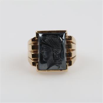 10kt Gold Black Stone Ring