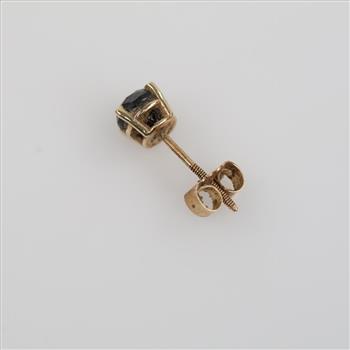10kt Gold Black Stone Single Earring