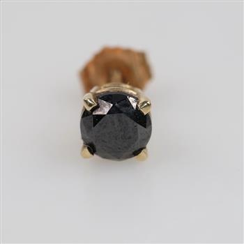 10kt Gold Black Stone Single Earring