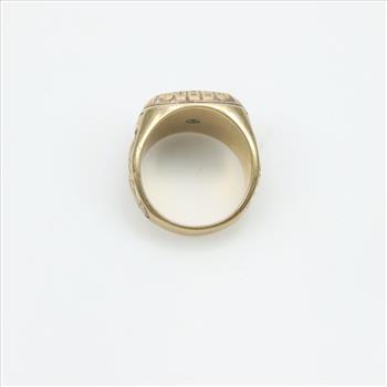 10kt Gold Blue And Clear Stone Ring